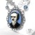 Wiktoriańska kolia Edgar Allan Poe kamea z nietoperzem błękit